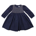 Korango Tone on Tone Smocked Dress - Navy