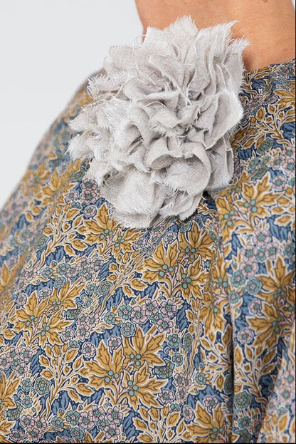 Eva's Sunday Fabric Flower Brooch - Neutral