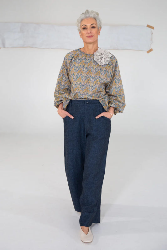 Eva's Sunday Fabric Flower Brooch - Neutral