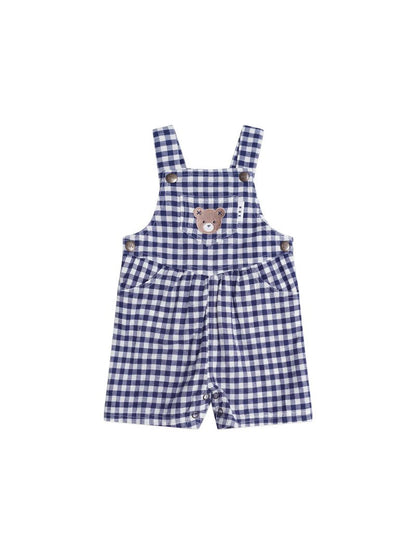 Huxbaby Check Short Overalls