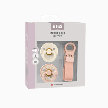 BIBS Colour Dummy & Loop Clip Gift Set - Blush
