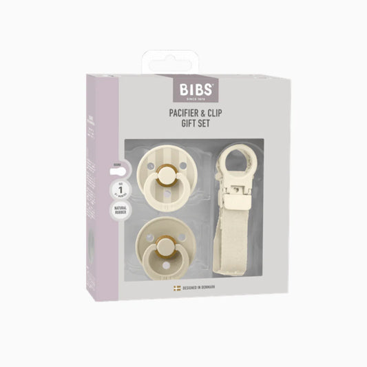 BIBS Colour Dummy & Loop Clip Gift Set - Ivory