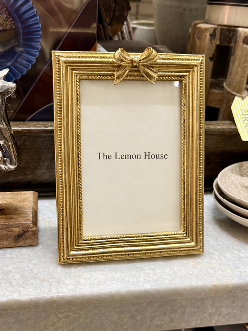 Gold Bow Photo Frame 4 x 6 front view – The Lemon House