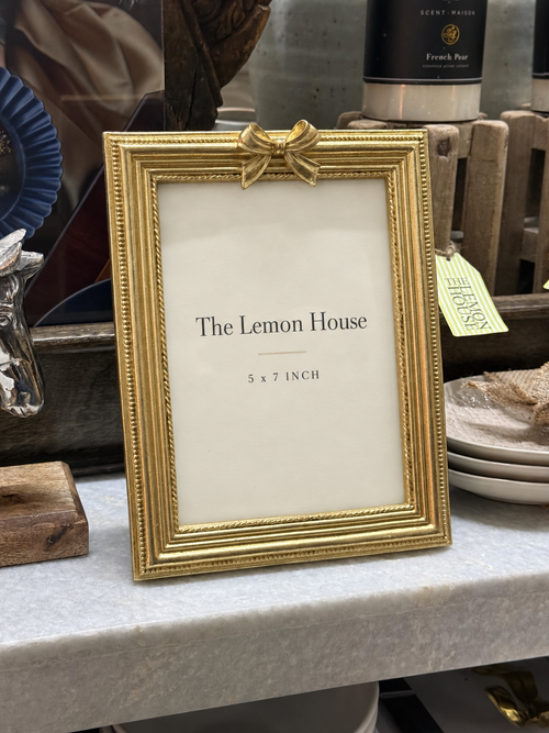 Gold Bow Photo Frame 5 x 7 front view – The Lemon House
