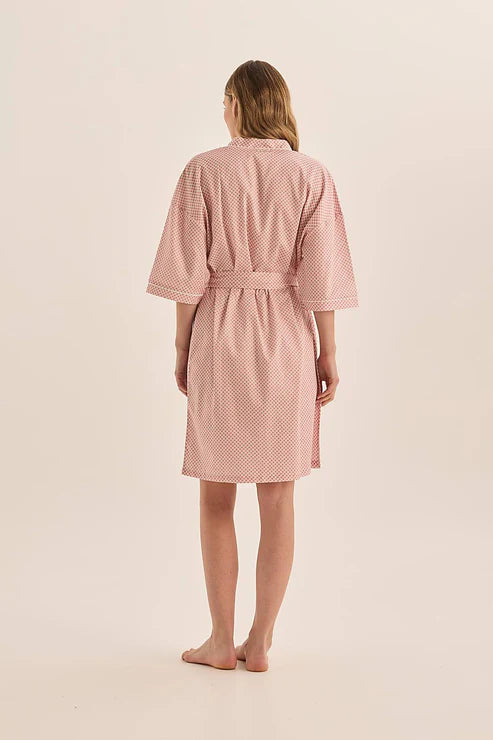 Gingerlilly Indigo Pink Diamond Cotton Robe