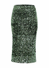 Load image into Gallery viewer, Jubilee Skirt Green in Sequinned Velvet
