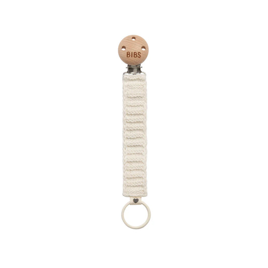 Bibs Knitted Pacifier Clip - Ivory