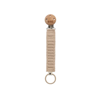 Bibs Knitted Pacifier Clip - Vanilla