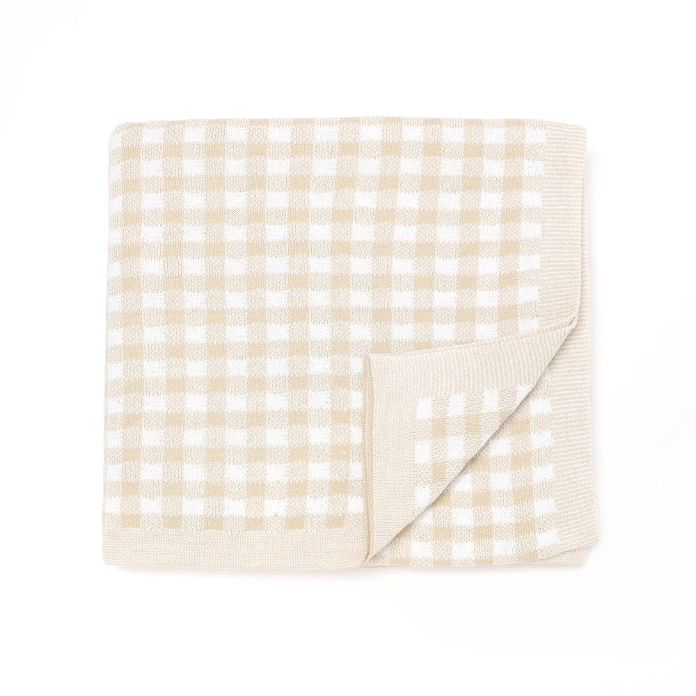 Gingham Baby Blanket | Nude