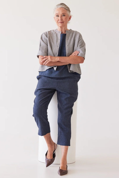 Eva's Sunday Loretta Reversible Top - Chambray Stripe