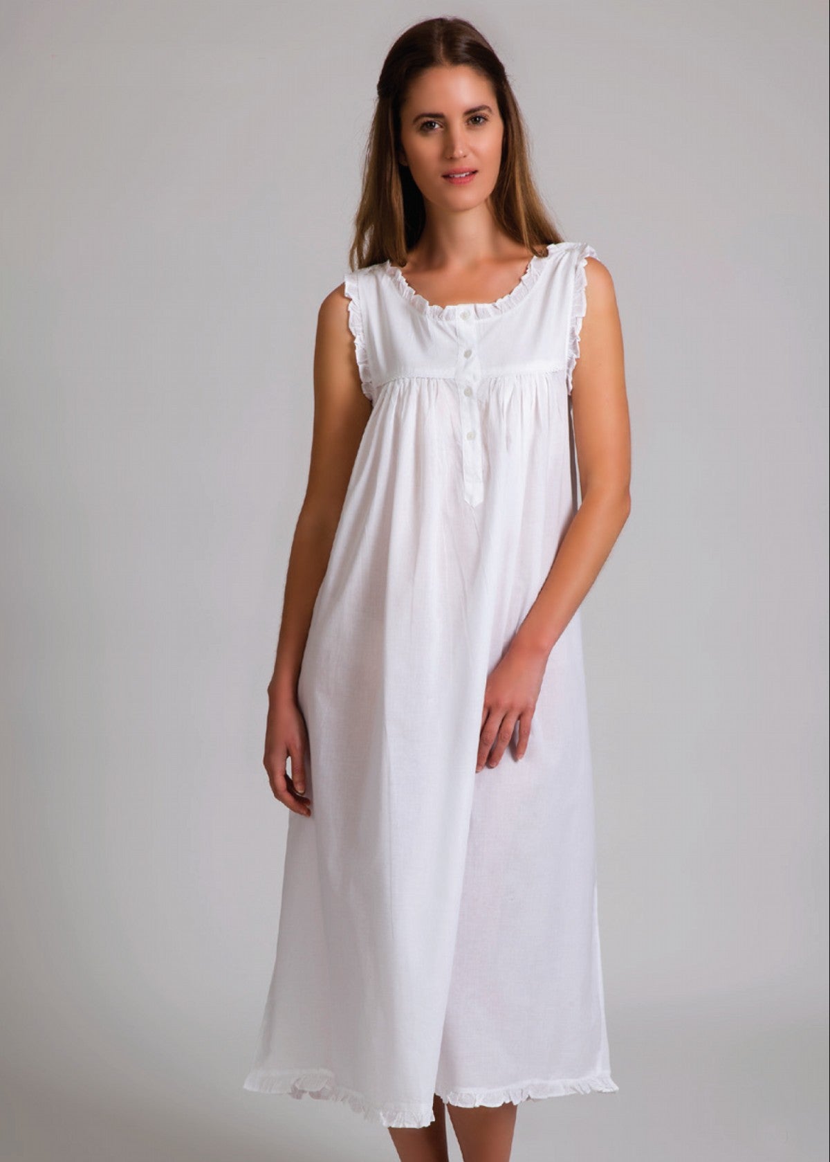 Arabella White Sleeveless Nightie