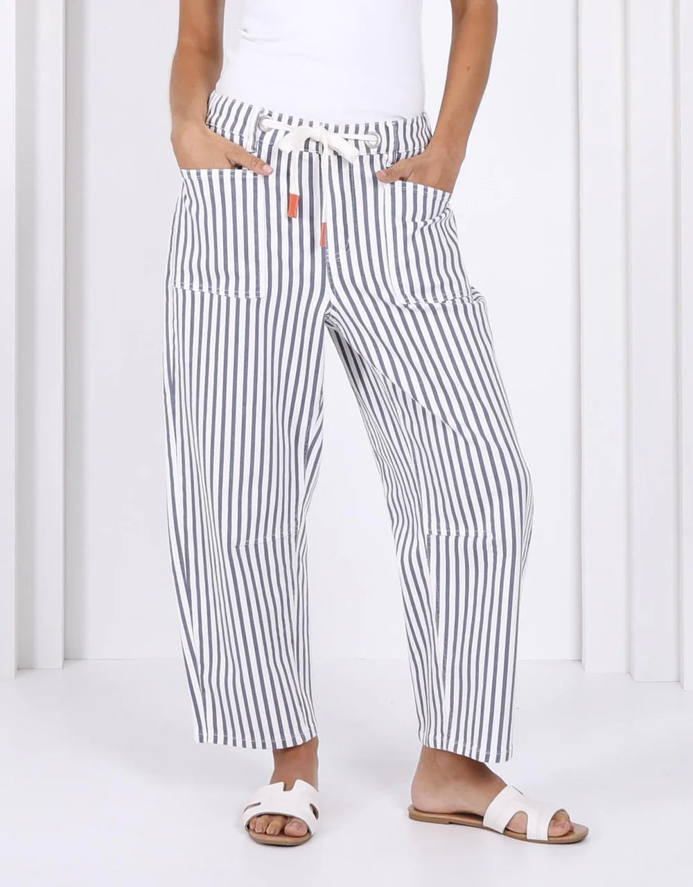 Carter Barrel Jean - Blue Stripe