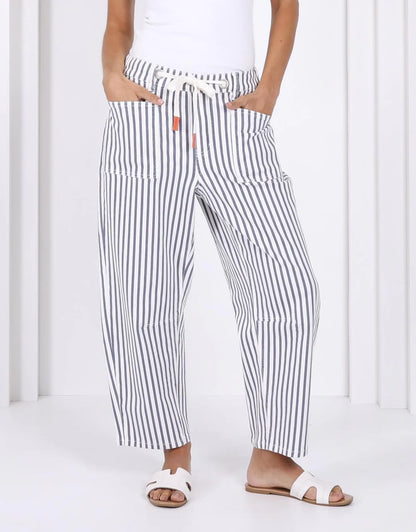 Carter Barrel Jean - Blue Stripe