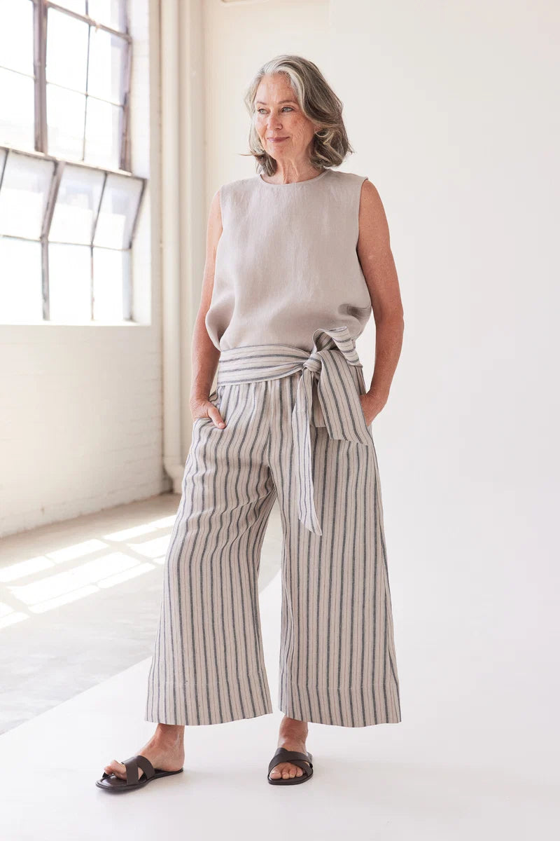 Eva's Sunday Oliver pant - Navy Stripe