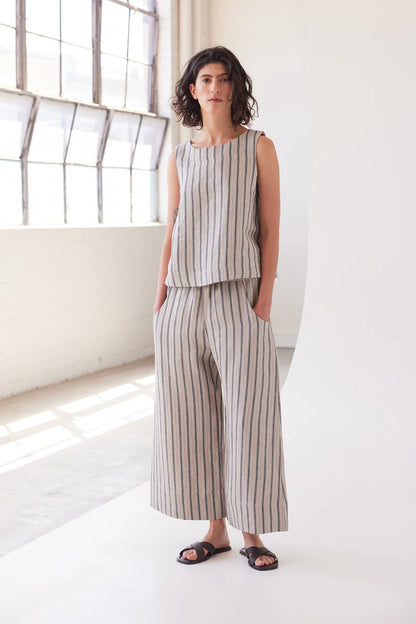 Eva's Sunday Oliver pant - Navy Stripe