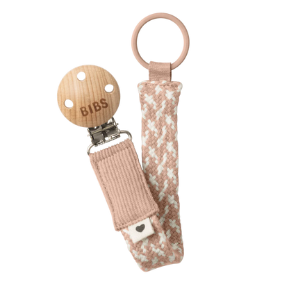 Bibs Pacifier Clip - Blush/Ivory