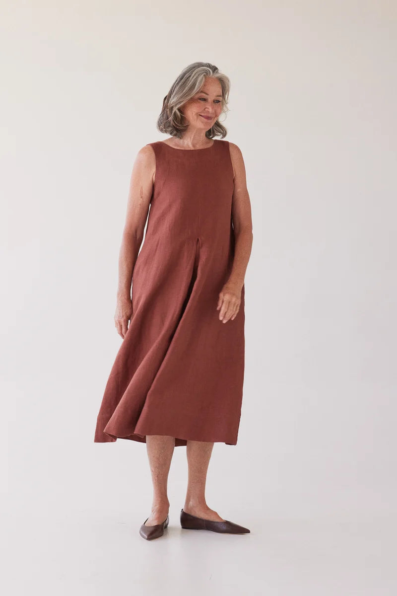 Eva's Sunday Paloma Sleeveless Dress - Brick