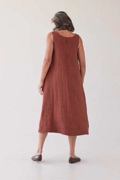 Paloma Sleeveless Dress - Brick