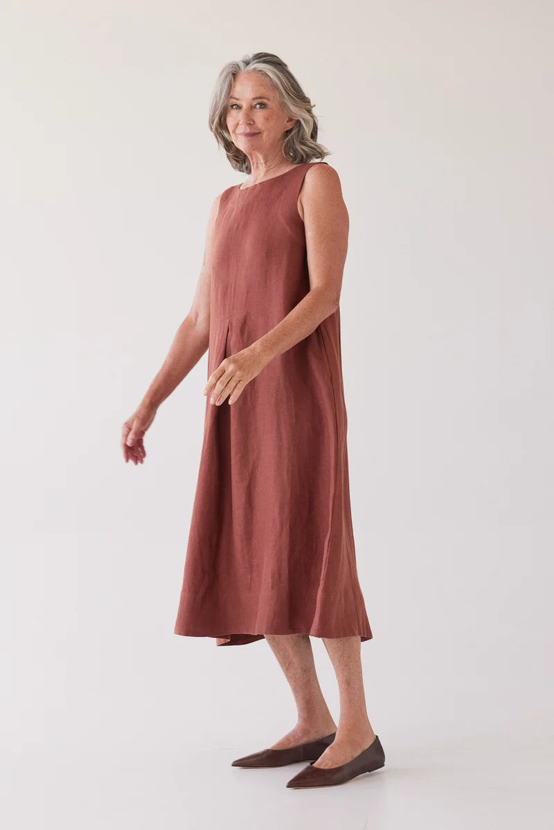 Eva's Sunday Paloma Sleeveless Dress - Brick