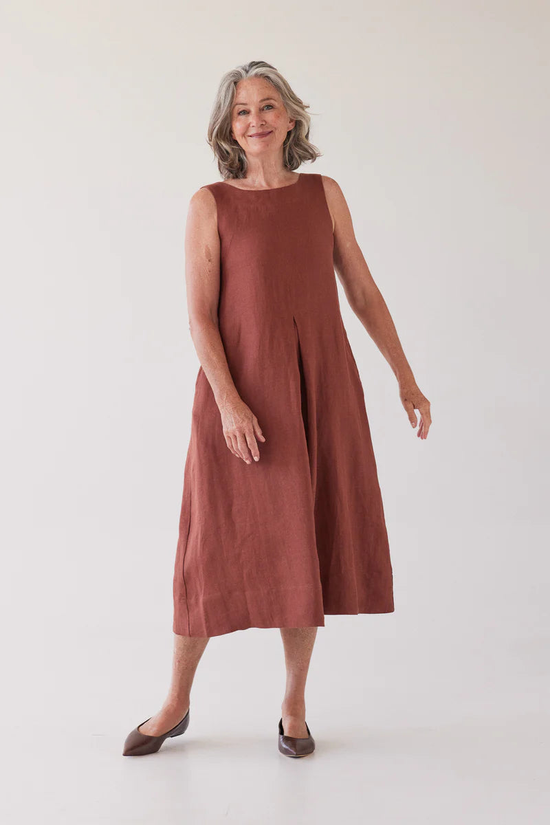 Paloma Sleeveless Dress - Brick