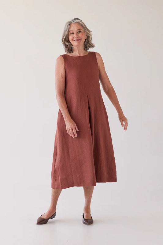 Paloma Sleeveless Dress - Brick
