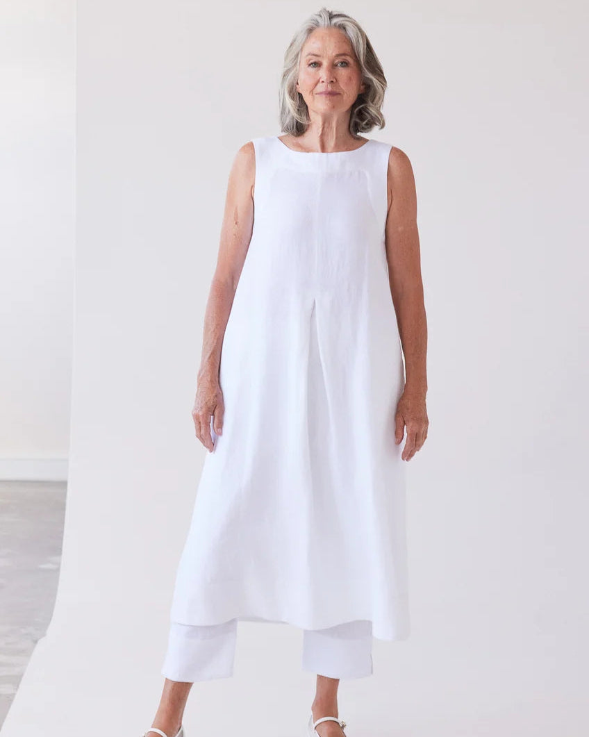 Eva's Sunday Paloma Sleeveless Dress - White