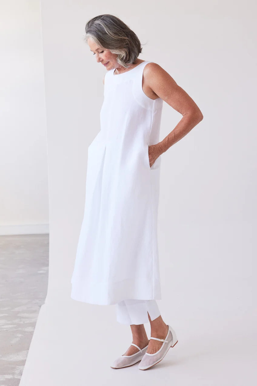 Eva's Sunday Paloma Sleeveless Dress - White
