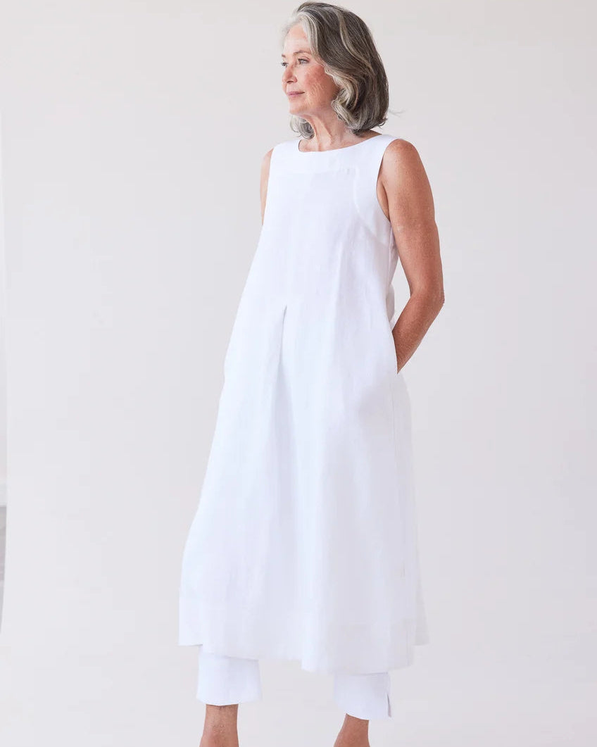 Eva's Sunday Paloma Sleeveless Dress - White