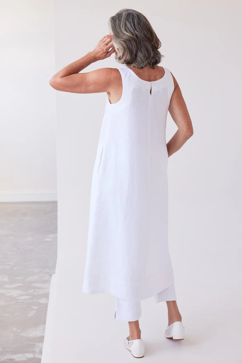 Eva's Sunday Paloma Sleeveless Dress - White