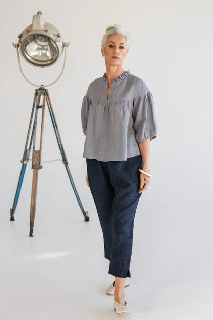 Eva's Sunday Peggie Top - Bluebell