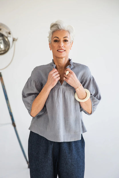 Eva's Sunday Peggie Top - Bluebell