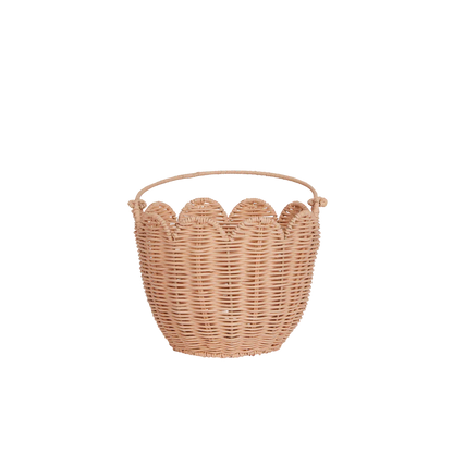Rattan Tulip Carry Basket | Seashell Pink