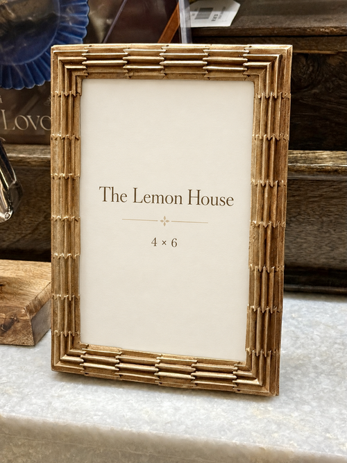 Ridge Photo Frame Champagne 4 x 6 front view – The Lemon House