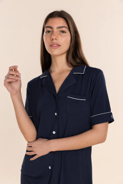 Gingerlilly Sadie Bamboo Short PJ Set - Navy