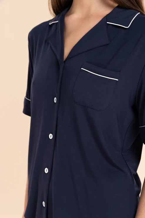 Gingerlilly Sadie Bamboo Short PJ Set - Navy