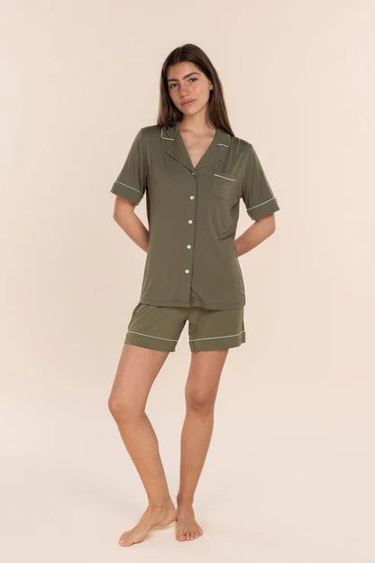 Gingerlilly Sadie Bamboo Short PJ Set - Olive