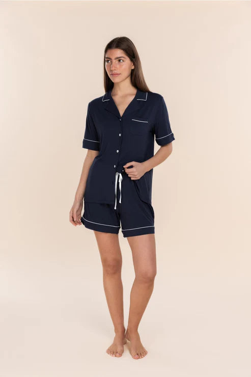 Gingerlilly Sadie Bamboo Short PJ Set - Navy
