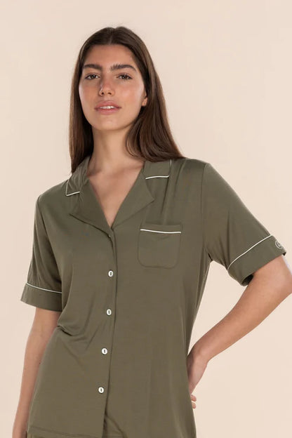 Gingerlilly Sadie Bamboo Short PJ Set - Olive