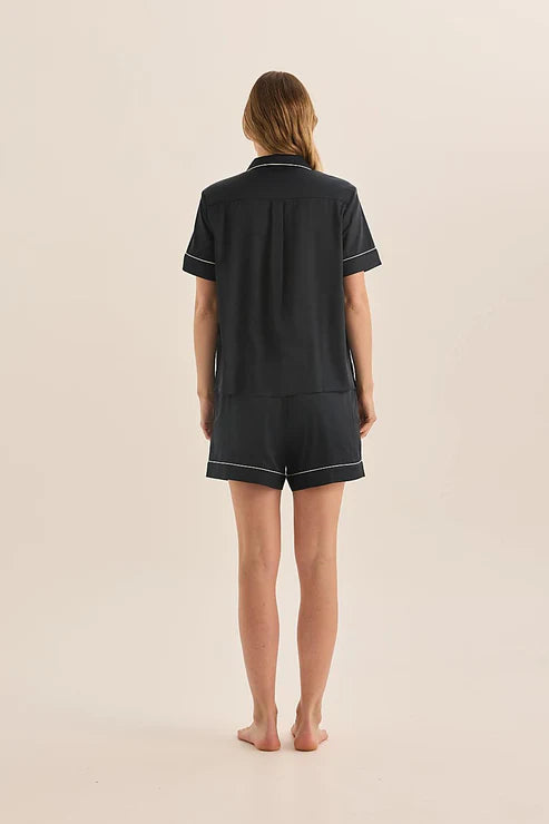 Gingerlilly Sonia Satin Short PJ Set - Navy