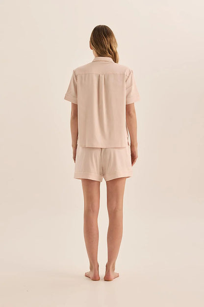 Gingerlilly Sonia Satin Short PJ Set - Pink