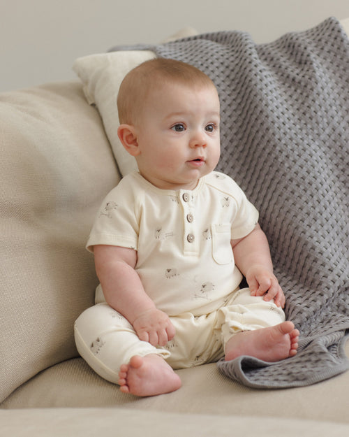 Quincy Mae Short Sleeve Jumpsuit - Sheep image 2