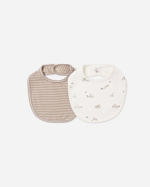 Quincy Mae Jersey Snap Bib 2 Pack - Bunnies