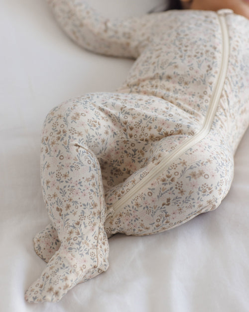 Quincy Mae Bamboo Zip Footie - Bloom image 2