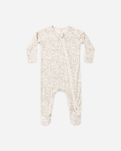 Quincy Mae Bamboo Zip Footie - Bloom