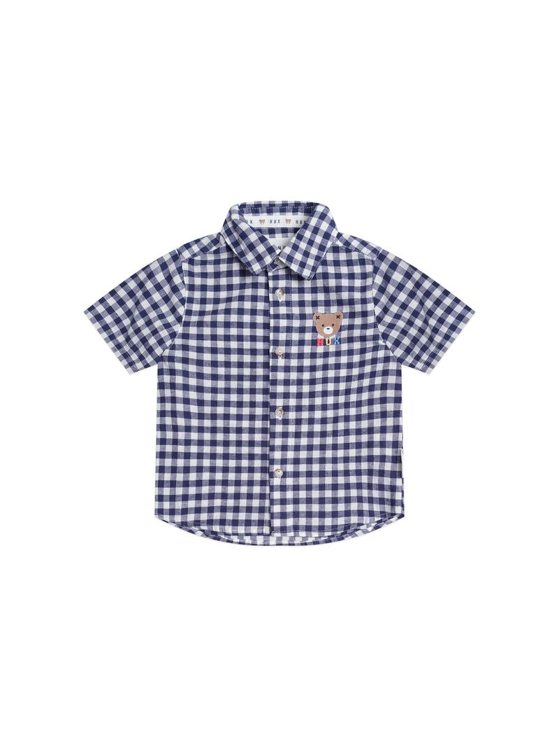 Huxbaby Huxbear Button Up Blue Check