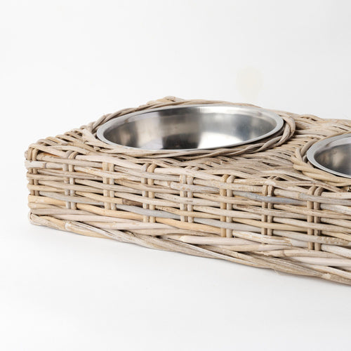 Wicker Dual Pet Bowls - view 3