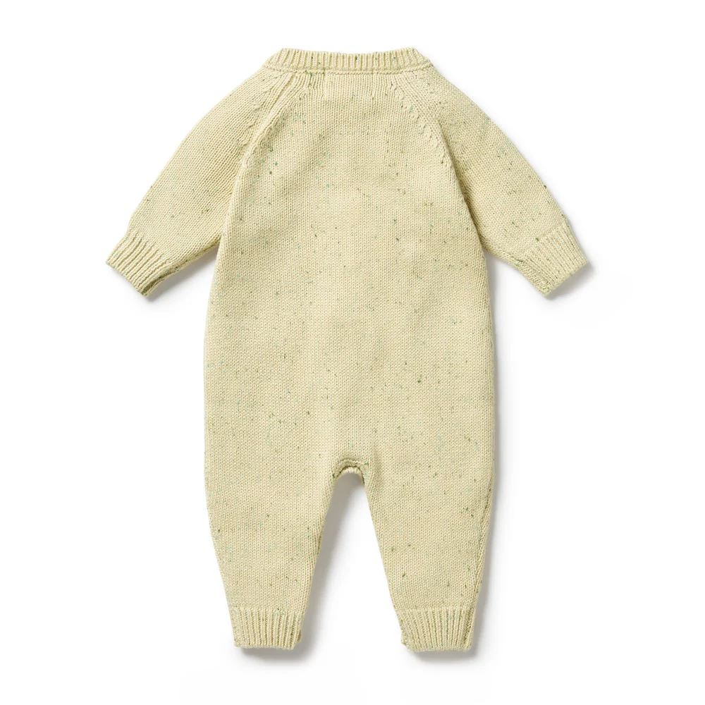 Wilson & Frenchy Knitted Cable Growsuit - Cactus Fleck
