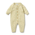 Wilson & Frenchy Knitted Cable Growsuit - Cactus Fleck