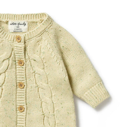 Knitted Cable Growsuit - Cactus Fleck