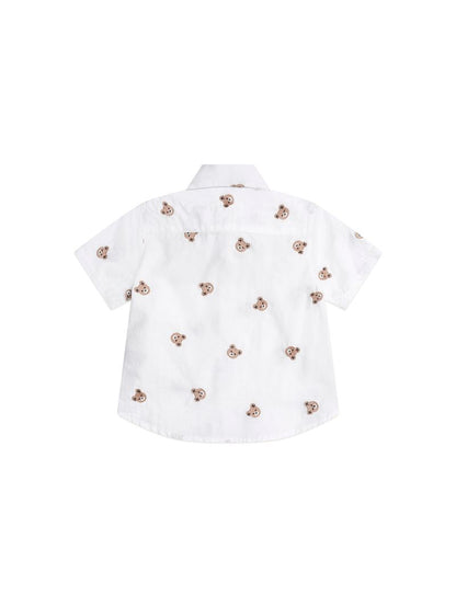 Huxbaby Shortsleeve Huxbear Button Up Crisp White